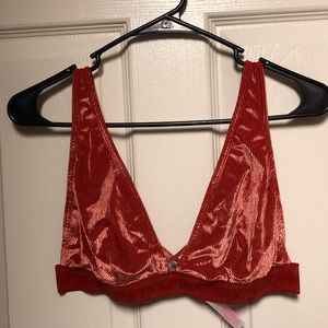 NWOT PINK Velvet Bralette